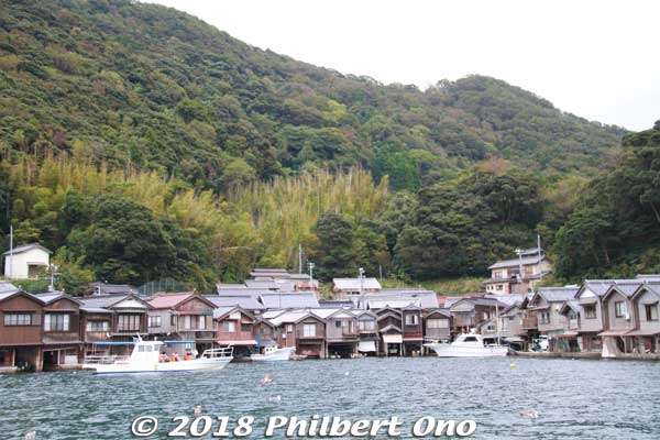 The Ine waterfront has looked like this since the 1930s when they reclaimed some of the coastline and fishermen rebuilt their homes right over the water.
Keywords: kyoto ine funaya boat house fisherman village