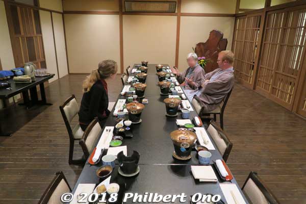 Dining room.
Keywords: kyoto kyotango Tango Peninsula Shorenkan Yoshinoya hot spring ryokan onsen inn