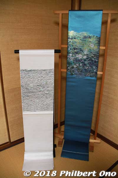 Tamiya Raden also makes kimono obi sashes.
They also supply fabrics to world-famous luxury brands, but they can't brag about it because of a non-disclosure agreement.
Keywords: kyoto kyotango tango peninsula chirimen silk crepe fabric material textile tamiya raden