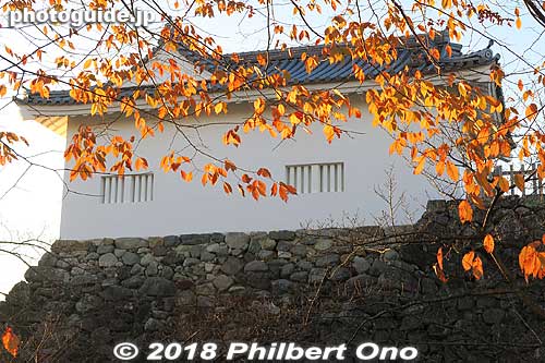 Kameyama Castle's Tamon-yagura turret in autumn. 多聞櫓
Keywords: mie kameyama castle