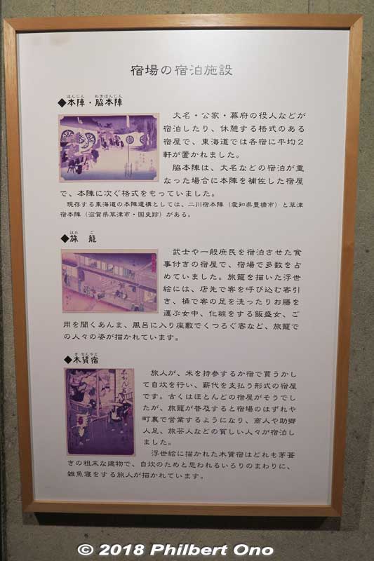 About the three types of inns in stage towns.
Keywords: mie kameyama seki-juku shukuba tokaido stage town