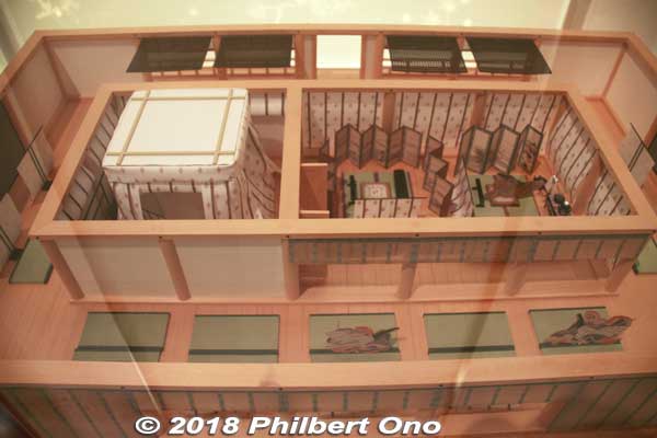 Top view of living quarters of the Saio princess. 斎王御殿 復元模型 1/15 
Keywords: mie meiwa saiku history museum
