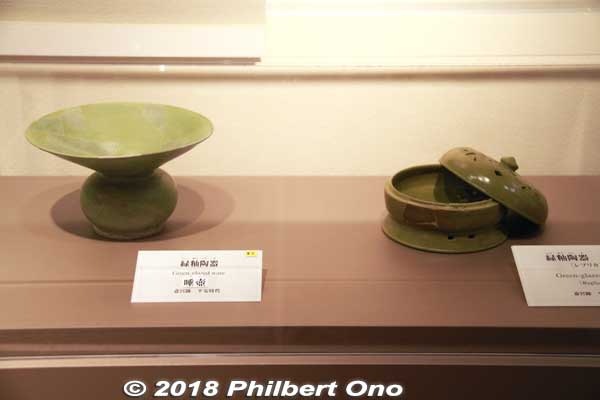 Green-glazed pottery used in Saiku. 
Keywords: mie meiwa saiku history museum