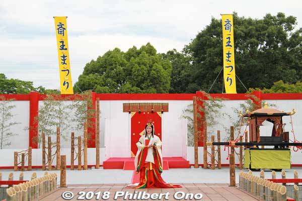 Yellow banners read "Saio Matsuri" (Saio Festival).
Keywords: mie meiwa saiku saio matsuri festival