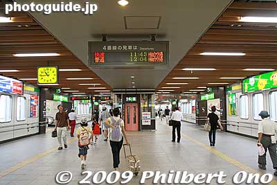 Inside Sendai Station, heading to train platforms.
Keywords: miyagi sendai station train 