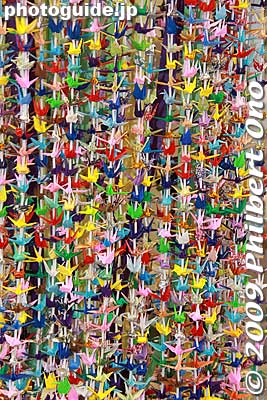 Origami paper cranes is actually one type of Tanabata decorations. Many decorations had paper cranes as you can see here.
Keywords: miyagi sendai tanabata matsuri star festival decorations origami paper cranes 
