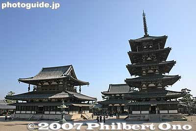 Keywords: nara ikaruga-cho horyuji temple Buddhist Shotoku-shu world heritage site pagoda National Treasure