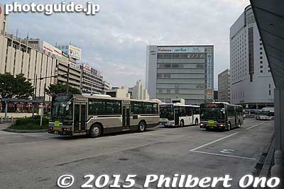 Bus stop in front of JR Okayama Station.
Keywords: okayama station