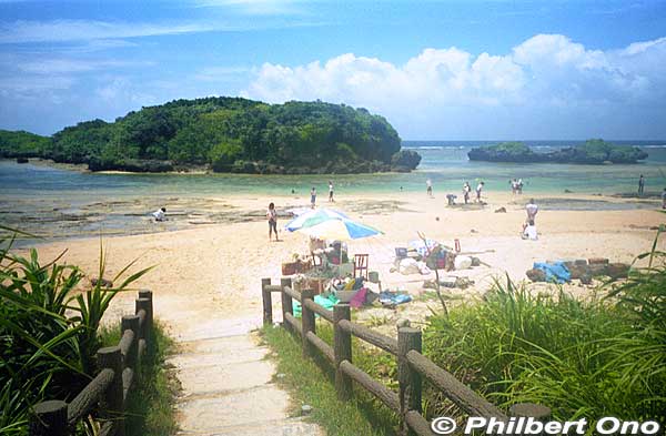 On the northern tip of Iriomote is scenic Hoshi-suna Beach. Famous for star-shaped sand grains, but hard to find. 西表 星砂の浜
[url=https://goo.gl/maps/zWWhaeJ5GEQS1xq79]Map here[/url]
Keywords: okinawa Iriomote hoshisuna beach star sand japanocean