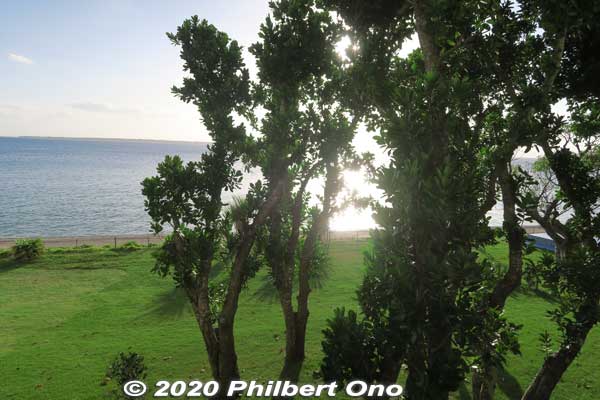 View from my room, partially obstructed by a big tree.
Keywords: okinawa Ishigaki Ishigakijima Beach Hotel Sunshine