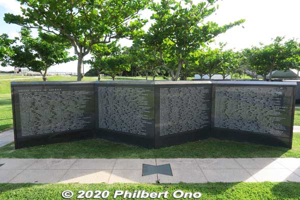 Names of 14,000+ Americans who died in Okinawa.
Keywords: okinawa itoman Cornerstone of Peace war memorial monument