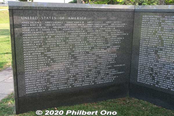 Names of 14,000+ Americans who died in Okinawa.
Keywords: okinawa itoman Cornerstone of Peace war memorial monument