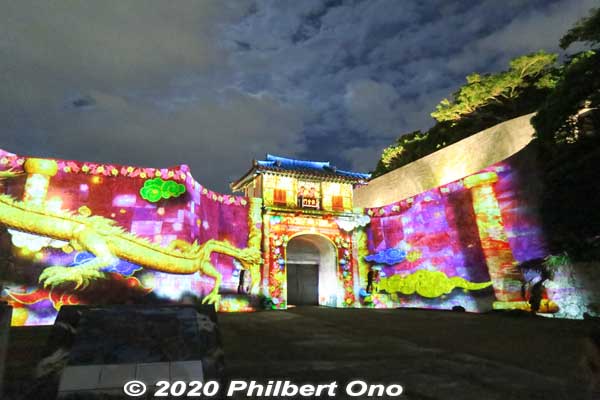 A projection mapping show was held at Kankaimon Gate (歓会門) in late Oct. 2020.
Keywords: okinawa naha shuri shurijo castle gusuku