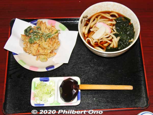 Lunch at Benibana Furusato-kan Hall was udon noodles with tempura topping. Saitama is Japan's second largest producer of udon noodles after Kagawa Prefecture.
Keywords: saitama okegawa benibana furusatokan