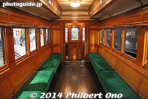 Inside Class Nade 6110 electric train geared for commuters. Lacquered wood interior.
Keywords: saitama omiya Railway railroad Museum train