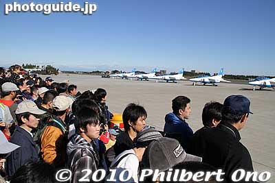 At the front line in front of the Blue Impulse Aerobatic planes.
Keywords: saitama sayama iruma air base show festival military self-defense force jets airplanes