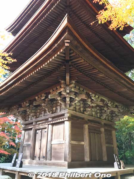 Kongorinji's three-story pagoda, National Important Cultural Property.
Keywords: shiga aisho koto sanzan kongorinji temple fall autumn leaves foliage kotosanzan pagoda