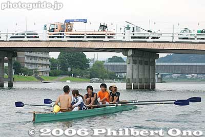 Seta Karahashi Bridge on Seta River. 瀬田唐橋
Keywords: shiga lake biwako shuko rowing around