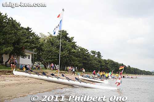 Matsubara Beach in Hikone, a rest stop.
Keywords: shiga hikone lake biwa fisa world rowing tour biwako lake biwa boats 