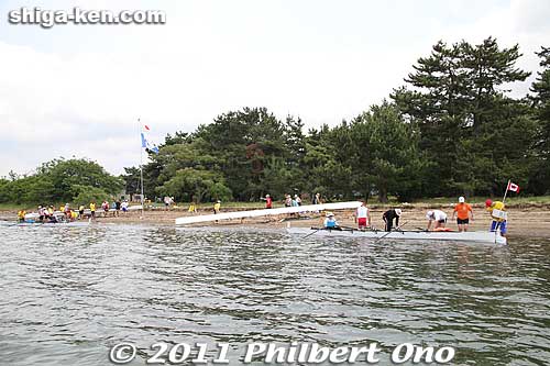 Satsuma Beach in Hikone.
Keywords: shiga hikone takeshima lake biwa fisa world rowing tour biwako lake biwa boats 