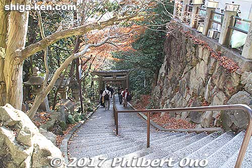 To go back to the train station on foot, go down these stairs.
Keywords: shiga higashiomi tarobogu aga shrine