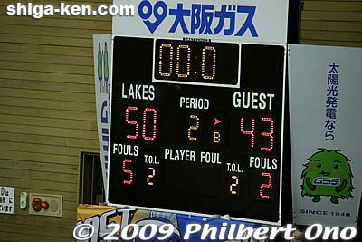 Score at halftime: Lakestars lead 50-43.
Keywords: shiga hikone lakestars pro basketball game takamatsu five arrows 