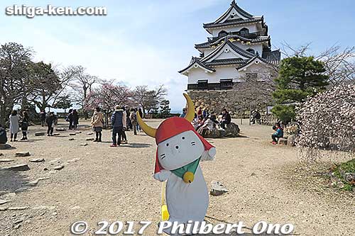 Hiko-nyan cutout in front of Hikone Castle. He appears daily.
Keywords: shiga hikone castle