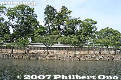 Keywords: shiga hikone castle moat boat ride yakata-bune stone wall pine trees