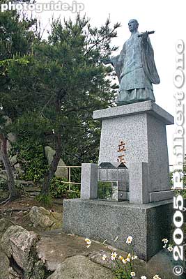 Nichiren statue. Nichiren was the founder of the Nichiren Sect of Japanese Buddhism.
Keywords: shiga prefecture takeshima island hikone lake biwa