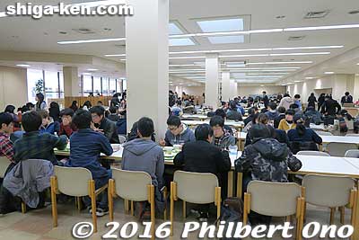 Cafeteria seats over 600. Crowded during lunch time. Visitors can eat here too.
Keywords: shiga hikone university of prefecture