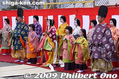 They wear Heian Period costumes. Although Tsuchiyama's Saio festival is not as big as Kyoto's Aoi Matsuri or Meiwa's Saio Matsuri in Mie, it is still very colorful and enjoyable.
Keywords: shiga koka tsuchiyama saio princess procession kimono women matsuri festival