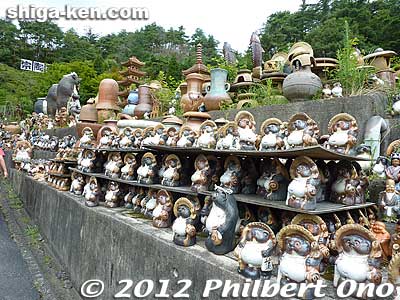 Racks and racks of Shigaraki tanuki or racoon dogs.
Keywords: shiga koka shigaraki sotoen pottery
