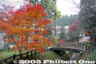 Keywords: shiga maibara kashiwabara kiyotaki tokugen-in temple kannon stone statuesfall foliage autumn leaves bridge
