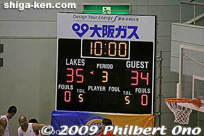Score near halftime. It was a close game throughout.
Keywords: shiga maibara lakestars basketball game bj-league 