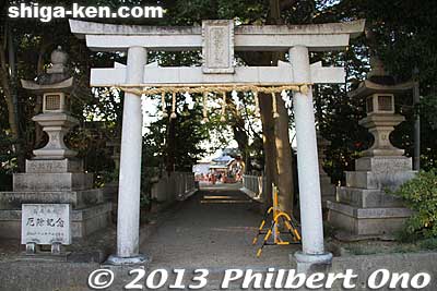 Katsube Shrine torii.
Keywords: shiga moriyama katsube shinto shrine fire festival matsuri