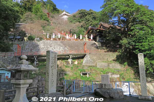 After you get off the boat at Chikubushima, you face this slope of buildings. Many monuments. On the upper right is the famous Karamon Gate.
Keywords: shiga nagahama Lake Biwa Chikubushima Hogonji