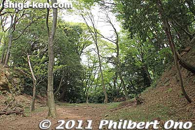 This is the deep moat right beyond the Honmaru which divided the main area of the castle into two sections.
Keywords: shiga nagahama kohoku-cho odani castle mt. mountain 