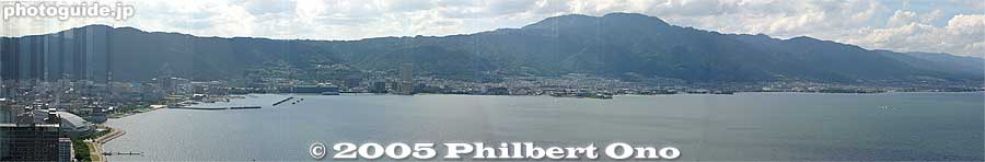 Otsu shoreline and Mt. Hiei
As seen from the Otsu Prince Hotel.
Keywords: shiga lake biwako