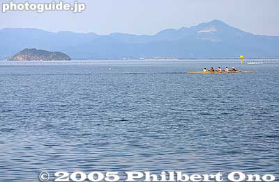 Chikubushima and Mt. Ibuki as seen from Imazu.
Keywords: shiga prefecture takashima city imazu imazucho lake biwa