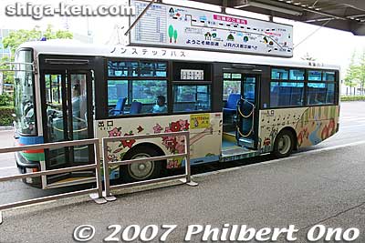 Bus at Omi-Imazu Station with localized design.
Keywords: shiga prefecture takashima city imazu imazucho