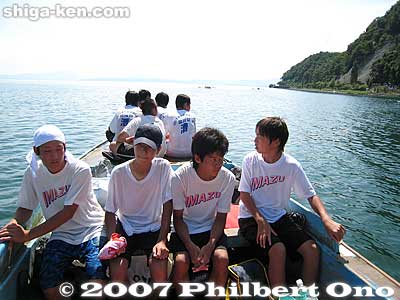 Fishing boat for human transport. It was a very hot day with no wind.
Keywords: shiga takashima imazu junior high school rowing club lake biwa