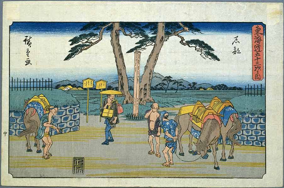 Tokaido Road: Ishibe (Konan)
Keywords: shiga hiroshige woodblock prints tokaido road