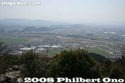 Great view, but hazy when I was there. Ishibe is toward the left, and the shinkansen tracks toward the right.
Keywords: shiga yasu mt. mikami mountain hiking forest trees view