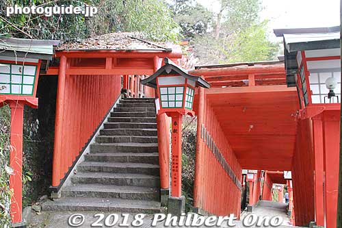 One of the torii switchbacks on the way up.
Keywords: shimane tsuwano Taikodani Inari Jinja Shrine