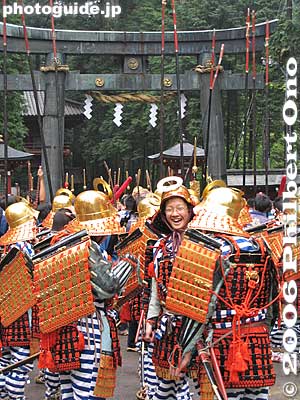 Both men and boys wear the warrior costumes.
Keywords: tochigi nikko toshogu shrine spring festival