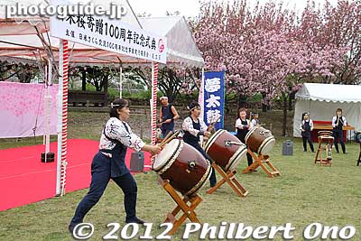 Local taiko drummers also performed well after the ceremony. They were part of the Goshiki Sakura Festival.
Keywords: Tokyo Adachi-ku Toshi Nogyo koen Park sakura cherry blossoms centennial flowers us-japan