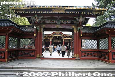 Nezu Shrine Karamon Gate, Important Cultural Property. Nezu Shrine is dedicated to Susano-o-no-Mikoto, younger brother of Sun Goddess Amaterasu. 唐門
Keywords: tokyo bunkyo-ku nezu jinja shrine
