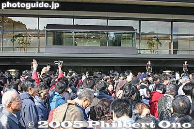 10:24 am: After 3 min. on the balcony, they were gone. We waited almost 2 hours for a 3-min. appearance. But I think it's something you should do at least once while in Japan.
Keywords: Tokyo Chiyoda-ku ward emperor akihito birthday Imperial Palace