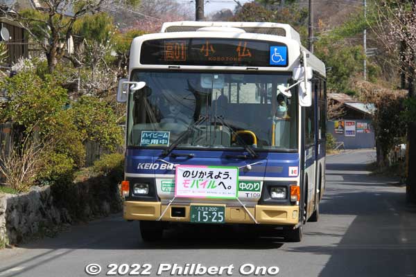 Buses run only once an hour on weekdays and two or three times per hour on weekends. Take the bus going to Kobotoke (小仏).
Keywords: tokyo hachioji takao baigo ume plum blossoms flowers
