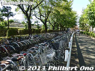 Bicycles near Tamagawa-Jōsui Station.
Keywords: tokyo higashiyamato